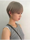 ミルクティーアッシュグレージュレイヤーボブショートウルフボブ