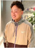 アップバング スパイラルパーマ 束感 メンズパーマ 20代