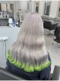 エンドカラーライムグリーン×ホワイトカラー☆ハイトーン