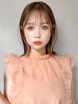 キリ 表参道(kyli) ☆斜めバングハイライトカラー外ハネボブくびれヘア#320f0824