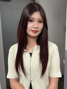 ルモア(RUMOR) カシスラベンダー ストレート プルエクステ レイヤーカット 艶髪