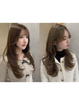 【新規人気No.1☆】カット+カラー+1stepTR\9900／髪質改善×扱いやすさを叶える♪#顔周り#前髪#韓国