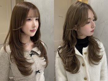 アイユー(ii+U)の写真/【新規人気No.1☆】カット+カラー+1stepTR¥9900/髪質改善×扱いやすさを叶える♪#顔周り#前髪#韓国