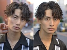 【men's】センターパートのツイストスパイラルパーマ