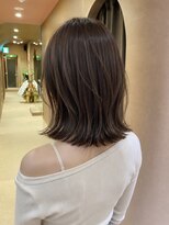 サボ 栄店(sabo) くびれレイヤーボブ × ブリーチなしオリーブブラウン