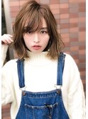 《Agu hair》小顔かわいいシースルーバングゆるふわミディ