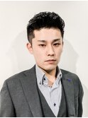 オールバック七三ツイストパーマコンマヘア