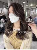 ハイライトくびれヘア韓国ヘア