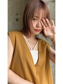 顔回りレイヤーカットオレンジカラー20代30代40代