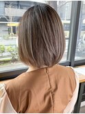 シャドールーツブラウン_斜めバンググレージュカラー_ba448101