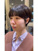 ロンド パルティール 大宮(Lond partir)&nbsp;斜めバング黒髪グレーベージュアッシュブラックショート