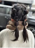キッズのヘアゴムアレンジ