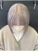 ダブルカラーショートボブインナーカラーハイライトケアブリーチ