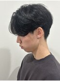 メンズマッシュセンターパートスパイラルパーマニュアンスパーマ