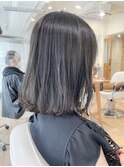 肩上ボブ結べるボブワンカールミニウルフダークグレー【横浜】k