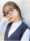 ボブ/結べるボブ/インナーカラー/イヤリングカラー/グレージュ