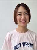 グレイヘアもピンクブラウンでおしゃれに可愛く！ボブも柔らかに