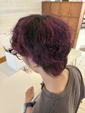 ヴァンメンズ(VAN MEN'S) ピンクハイライトマッシュウルフ