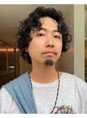 メンズミディアムウェーブヘアウェーブパーマ