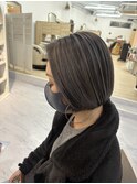 白髪ぼかしバレイヤージュボブ　【横須賀　衣笠】