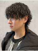 小顔効果◎メンズパーマ×ラウンドマッシュウルフ20代30代