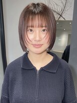 ラミエバイメルト 下北沢(lamie by melt)&nbsp;レイヤーボブ前髪小顔ヘア切りっぱなしボブオリーブベージュ韓国