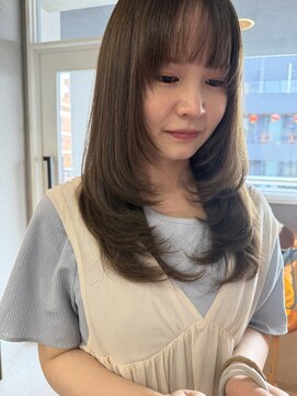 ヌル ヘア デザイン(nullus hair desigh) レイヤーカット×ミントベージュ