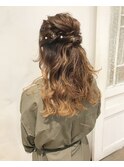 結婚式 浴衣ヘア ヘアセット 着物ヘア ハーフアップ ドレスヘア