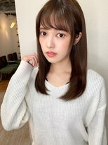 マリアバイアフロート(Maria by AFLOAT) 【山田】ツヤサラストレートセミディ流しシースルーバング