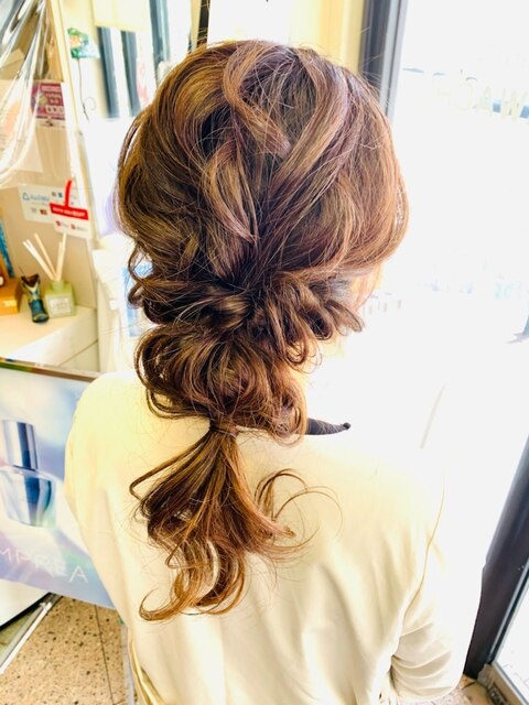 編みおろし　ヘアアレンジ