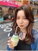 韓国ヘア×ピンクベージュ