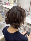編み込みツインお団子
