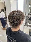 サーフカールスパイラルパーマウルフかき上げセンターパート