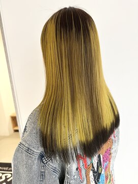 イズ(iss) エンドカラー/裾カラー/イエロー/ダブルカラー