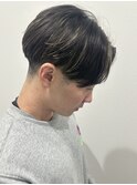 メンズセンターパートメッシュパーマニュアンスパーマ刈り上げ
