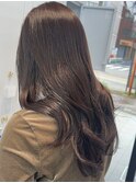 ◎美髪カールピンクブラウンロングセミディ似合わせ前髪