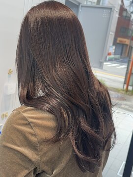 ビューブルー 亀戸錦糸町(VIEW BLUE) ◎美髪カールピンクブラウンロングセミディ似合わせ前髪