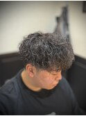 波巻きスパイラルパーマメンズビジネスヘアメンズマッシュパーマ