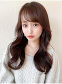 大人かわいいくびれヘアセミロング × ミルクティーベージュ