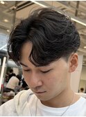 渋谷フェザーパーマセンターパートニュアンスパーマ10代マッシュ