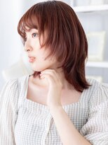 モッズヘア 上尾西口店(mod's hair) 暖色系カラーひし形ミディハッシュカットTd1上尾20代30代40代