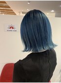 ダブルカラー,ブルー,ネイビーブルー,透明感カラー【草加】