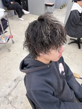 メンズパーマ×メッシュ