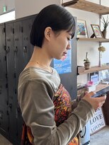 ヘアーアイストゥーレ(HAIR ICI TRE)&nbsp;ボブ　ミニボブ　ストレートパーマ　ダークカラー　担当桜桃
