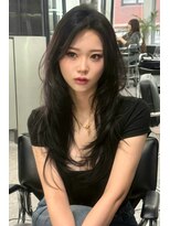 ランズ(LANDS)&nbsp;カーテンバング　レイヤーカット 【韓国ヘア 大阪 梅田】