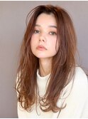 着物ヘア/ダークアッシュ/ミディアムレイヤーカット/表参道