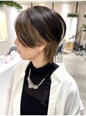 大人ショート/ショートボブ/白髪ぼかしハイライト/銀座/武蔵小杉