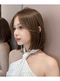 マロンベージュ/ボブ/前髪/レイヤー/小顔/髪質改善/縮毛矯正池袋