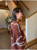 ボブ×グレージュ