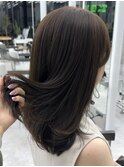 ◎小顔前髪顔まわりオリーブグレージュロングミディアム